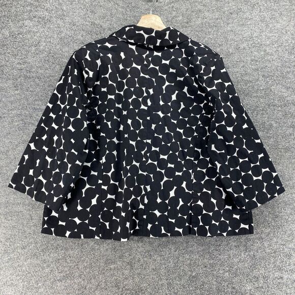 Studio 1940 Jacket Women S Small Black Polka Dot Button Up Collared Long Sleeve - Picture 2 of 7